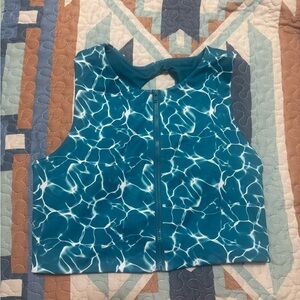 Buffbunny Blue Water Patterned Sports Bra Crop Top